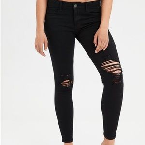 Black stretchy ripped Aero Jeans
